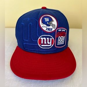 New York Giants New Era Fitted Hat Cap 59Fifty Blue Red Patches Size 7 1…